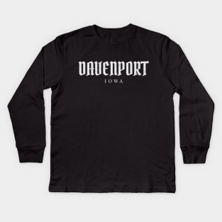 Davenport, Iowa Kids Long Sleeve T-Shirt